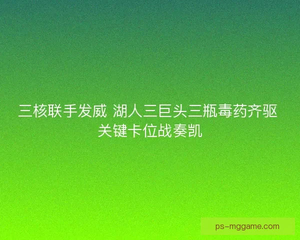 三核联手发威 湖人三巨头三瓶毒药齐驱 关键卡位战奏凯