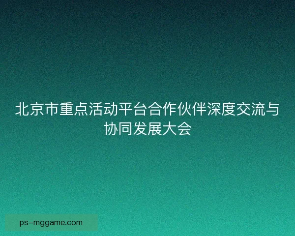 北京市重点活动平台合作伙伴深度交流与协同发展大会 北京市重点活动平台合作伙伴深度交流与协同发展大会